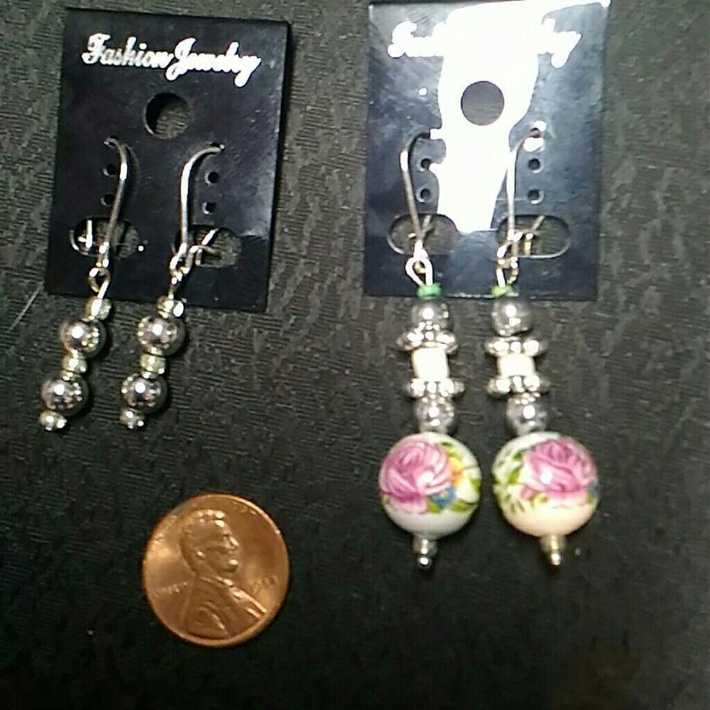 Garden Romance Earrings & Silver Earrings Set pink